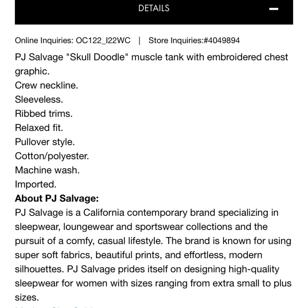 PJ Salvage Skull Doodle Top size Medium - Picture 6 of 6